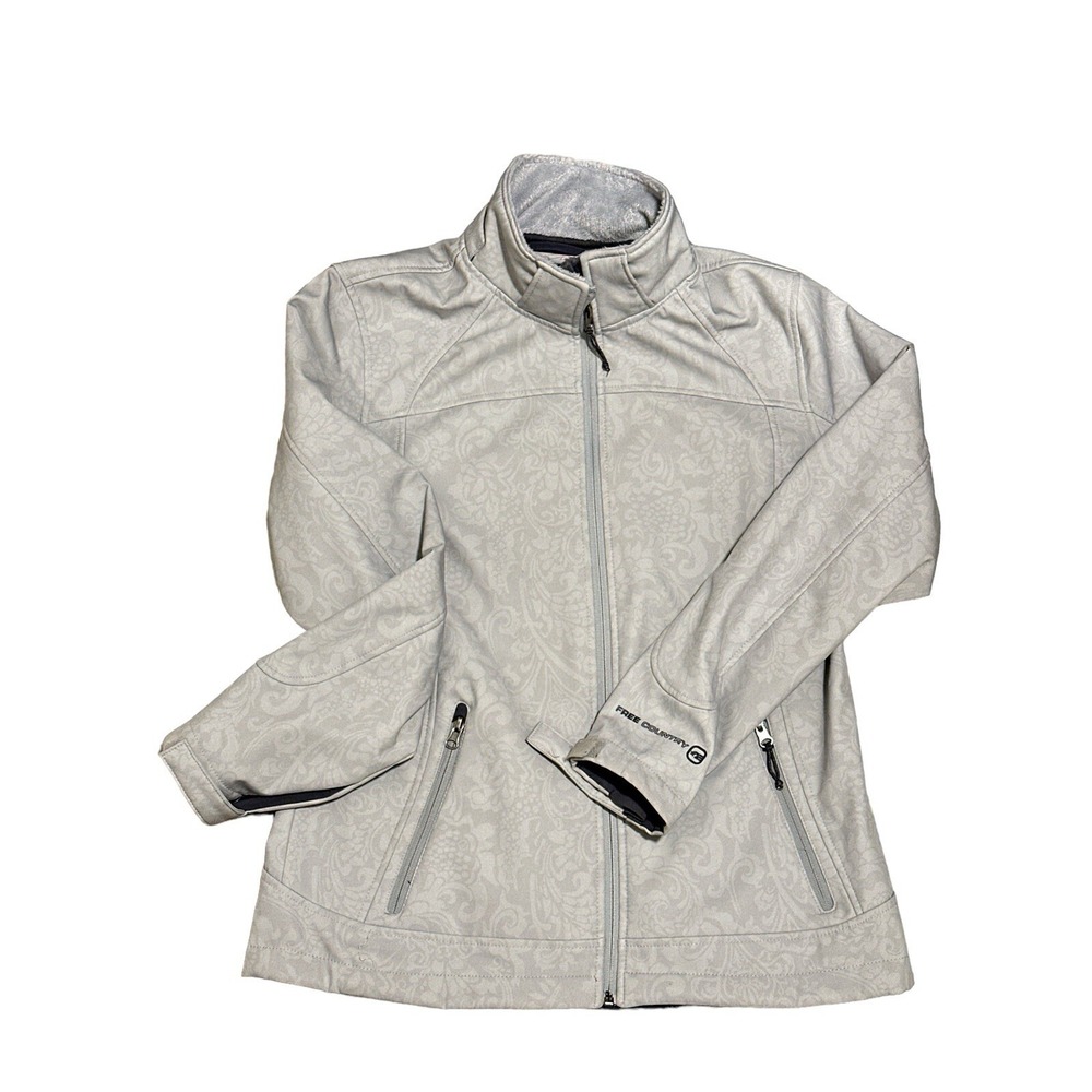 Free Country Women's Gray Pastel Winter Jacket Faux Fur Lined Size M **NO HOOD**